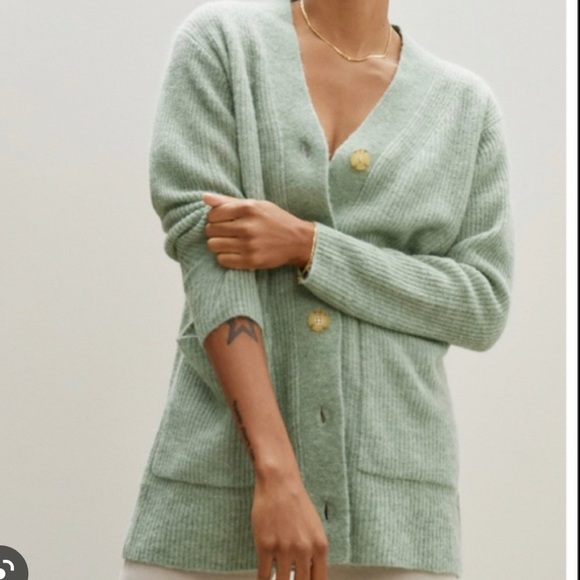 Everlane Sweaters - Everlane The Oversized Alpaca Cardigan in Mint Green